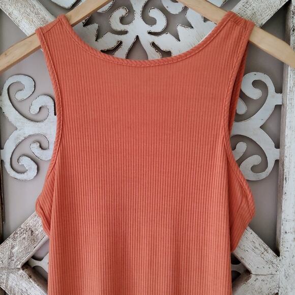 New Velvet Torch Women's Junior Size Large Ribbed Tank Midi Dress Open Back - Picture 6 of 9